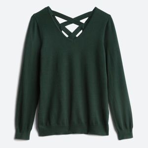 Love Ellie detailed back sweater in dark green